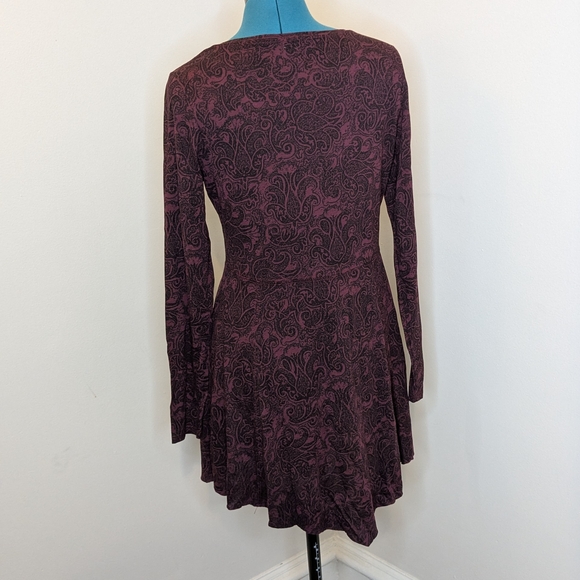 Peruvian Connection NWT sz S Genoa Henley Tunic Purple Paisley Dress - Picture 2 of 5
